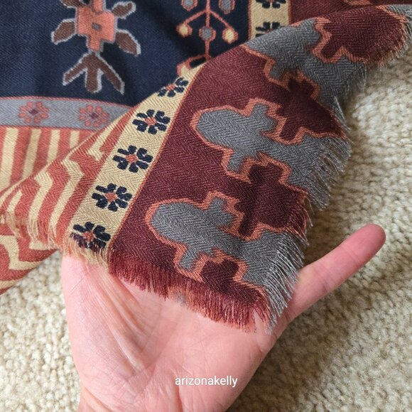 The Met Wool Soft Square Scarf Earth Tones Metropolitan Museum of Art - Picture 13 of 16